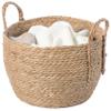 Vintiquewise Decorative Round Wicker Woven Rope Storage Blanket Basket with Braided Handles - Medium view 1