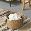 Vintiquewise Decorative Round Wicker Woven Rope Storage Blanket Basket with Braided Handles - Medium view 2
