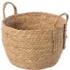 Vintiquewise Decorative Round Wicker Woven Rope Storage Blanket Basket with Braided Handles - Medium view 3