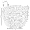 Vintiquewise Decorative Round Wicker Woven Rope Storage Blanket Basket with Braided Handles - Medium view 4