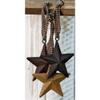 12 Primitive Barn Star Ornaments | Rustic Country Christmas Tree Americana Patriotic Metal Ornaments | 3.25 inch | 3 Colors with Gingham Hangers view 2