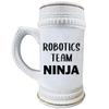 Art by Chelsydale Robotics Team Ninja Beer Stein Mug 22oz Ceramic Drinkware - AI Robot Coach Idea Mentor Robotic Program School Instructor Mentorship Funny Cute Gag Gifts for Appreciation view 1