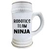 Art by Chelsydale Robotics Team Ninja Beer Stein Mug 22oz Ceramic Drinkware - AI Robot Coach Idea Mentor Robotic Program School Instructor Mentorship Funny Cute Gag Gifts for Appreciation view 2