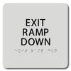 The Sign Studio - 6" x 6" - Light Gray/Black - ADA - Exit Ramp Down Sign with Tactile & Braille view 1