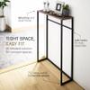 YAMAZAKI Home Slim Console Table  Narrow Entryway Table (24 Inch) with Hooks, Ultra-Shallow Skinny Console Table for Small Spaces, Modern, Black, Steel + Wood, Easy Assembly view 4