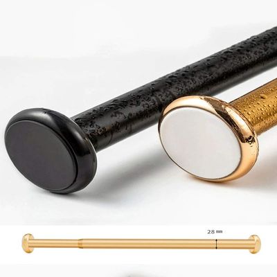 Adjustable Tension Spring Pole, Anti-Slip,Aviation Aluminum Alloy, No Drilling & Rust, Shower Curtain RailHeavy Duty Hanging Bar  Gold/Black Pull Rod (Color : Gold, Size : 50-75cm)