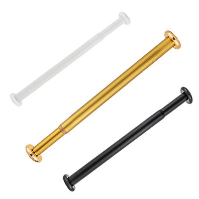 Adjustable Cupboard Tension Bars Rods,Spring Tension Curtain Rods Window Rods for Kitchen Window Bathroom (Golden127-220) Pull Rod (Color : Gold, Size : 77-120cm)