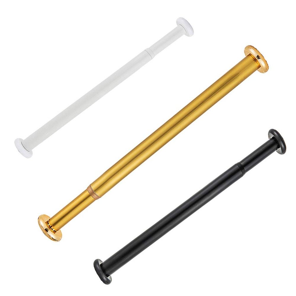 Adjustable Cupboard Tension Bars Rods,Spring Tension Curtain Rods Window Rods for Kitchen Window Bathroom (Golden127-220) Pull Rod (Color : Gold, Size : 77-120cm)