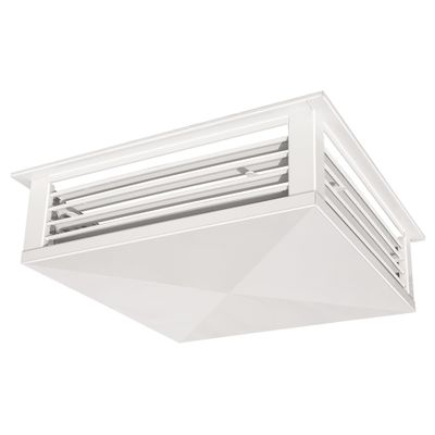 Leyso 16 White Powder Coated 4-Way Adjustable Air Diffuser for Evaporative Swamp Cooler, 18 x 18" Mounting Edge (16"x16"x6")