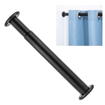 CXYGZLJ No Drilling Aviation Aluminum Alloy Telescopic Shower Curtain PoleShower Curtain RailNon-Slip, Never Rust, Tension Curtain Rods Gold/Black Pull Rod (Color : Black, Size : 50-75cm)