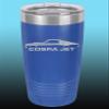 1968 Ford Cobra Jet Mustang 20oz Stainless Steel Tumbler w/Clear Lid royal view 1