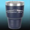 1968 Ford Cobra Jet Mustang 30oz Stainless Steel Tumbler w/Clear Lid navy view 1