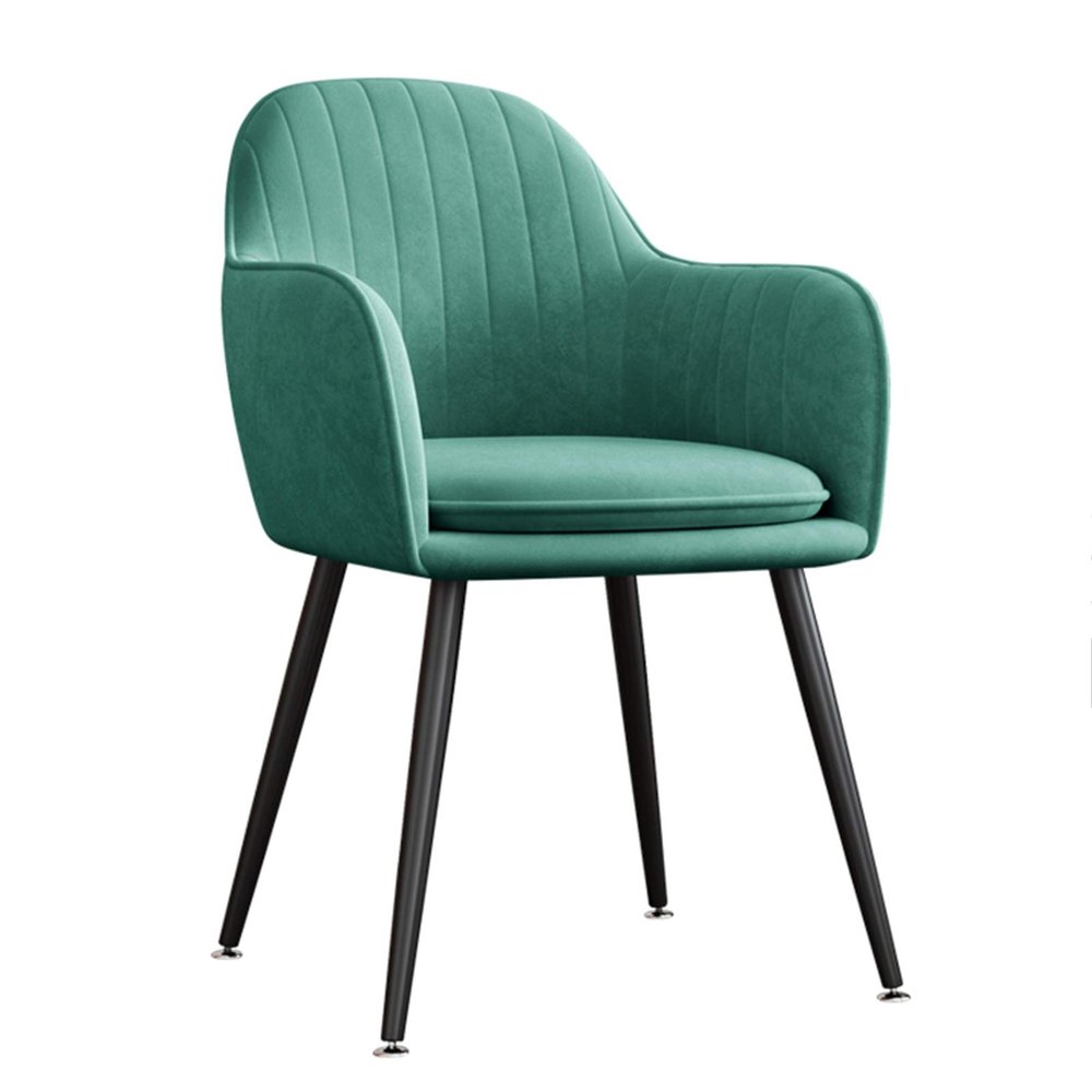 Wowdawn Flannel Dining Chair, Independent Seat Bag,Modern Leisure Dial Upholstered Living Room Chair with Carbon Steel Feet,Bearing 120kg(with Backrest