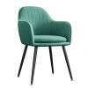 Wowdawn Flannel Dining Chair, Independent Seat Bag,Modern Leisure Dial Upholstered Living Room Chair with Carbon Steel Feet,Bearing 120kg(with Backrest view 1