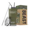 1969 Mach 1 Mustang Beast 30 oz Stainless Steel Insulated Tumbler w/Lid, 2 Straws, Brush and Gift Box army