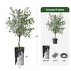 Artificial Tree in Contemporary Granite Effect Planter, Fake Eucalyptus Silk Tree for Indoor and Outdoor Home Decoration - 66" Overall Tall (Plant Pot Plus Tree) view 3