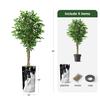 Artificial Tree in Contemporary Granite Effect Planter, Fake Ficus Silk Tree for Indoor and Outdoor Home Decoration - 75" Overall Tall (Plant Pot Plus Tree) view 3