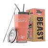 1969 Mach 1 Mustang Beast 30 oz Stainless Steel Insulated Tumbler w/Lid, 2 Straws, Brush and Gift Box pink