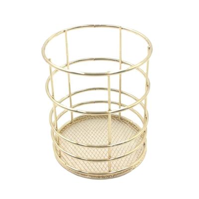 VALINK Wire Iron Storage Basket Rose Gold Durable Home Office Desk Shelf Desktop for Kichen Cabinets Bedroom Bathroom