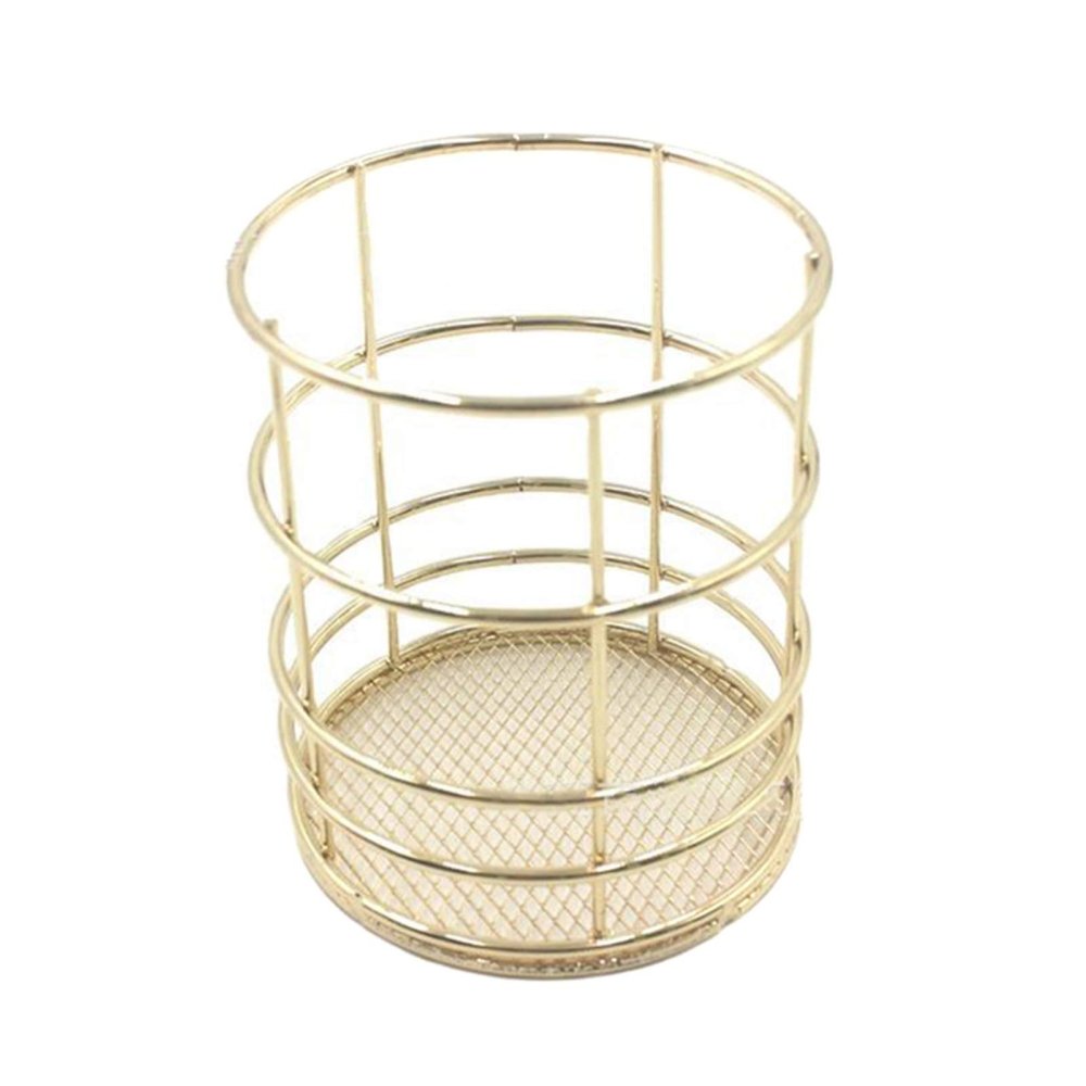 VALINK Wire Iron Storage Basket Rose Gold Durable Home Office Desk Shelf Desktop for Kichen Cabinets Bedroom Bathroom