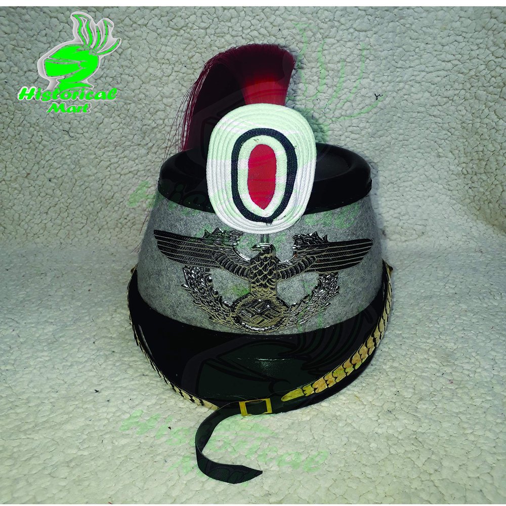 KEW HANDICRAFTS PArussian Shako Helmet for Officer Ranks of The Jagerbatallion Tschako Helmet-U8