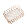 VALINK Wire Iron Storage Basket Rose Gold Durable Home Office Desk Shelf Desktop for Kichen Cabinets Bedroom Bathroom view 1