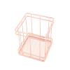 VALINK Wire Iron Storage Basket Rose Gold Durable Home Office Desk Shelf Desktop for Kichen Cabinets Bedroom Bathroom view 1