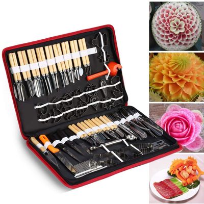 Beacon Pet 80PCS Carving Tools, Culinary Carving Peeling Tools Kit For Fruit Vegetable Garnishing Cutting Slicing Set Garnish Tool Set Garnishing Cutting Slicing