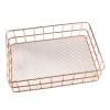 VALINK Wire Iron Storage Basket Rose Gold Durable Home Office Desk Shelf Desktop for Kichen Cabinets Bedroom Bathroom view 1