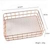 VALINK Wire Iron Storage Basket Rose Gold Durable Home Office Desk Shelf Desktop for Kichen Cabinets Bedroom Bathroom view 2