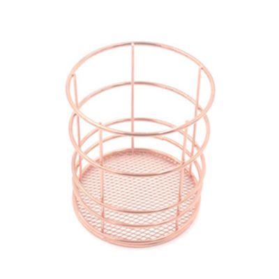 VALINK Wire Iron Storage Basket Rose Gold Durable Home Office Desk Shelf Desktop for Kichen Cabinets Bedroom Bathroom