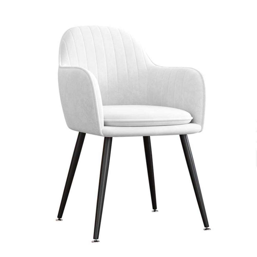 Wowdawn Flannel Dining Chair, Independent Seat Bag,Modern Leisure Dial Upholstered Living Room Chair with Carbon Steel Feet,Bearing 120kg(with Backrest