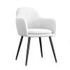 Wowdawn Flannel Dining Chair, Independent Seat Bag,Modern Leisure Dial Upholstered Living Room Chair with Carbon Steel Feet,Bearing 120kg(with Backrest view 1
