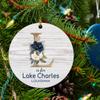 Christmas Ornament Tree 2025 Gift Lake Charles Louisiana Ornaments Xmas Keepsake Decoration Remember Party Holiday Rustic Gift Family Friends 3" White view 1
