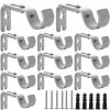 12Pcs Adjustable Curtain Bracket, Heavy Duty Wall Mount Holders for 1' Rods, 20lbs Capacity Metal Brackets, Silver view 1