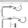 12Pcs Adjustable Curtain Bracket, Heavy Duty Wall Mount Holders for 1' Rods, 20lbs Capacity Metal Brackets, Silver view 2
