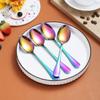 Rainbow Teaspoons 6.5" Set of 4, Berglander Stainless Steel Titanium Plating Shiny Mutil-Color Tea Spoons Silverware, Colorful Tea Spoon Small Dessert Spoon Teaspoon Easy To Clean Dishwasher Safe view 2