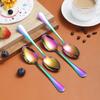 Rainbow Teaspoons 6.5" Set of 4, Berglander Stainless Steel Titanium Plating Shiny Mutil-Color Tea Spoons Silverware, Colorful Tea Spoon Small Dessert Spoon Teaspoon Easy To Clean Dishwasher Safe view 4
