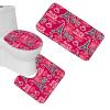 Amagical Eiffel Tower Kiss Heart Valentine's Day Pattern 4 Piece Bathroom Mat Set Shower Curtain Set Bath Mat Contour Mat Toilet Cover Shower Curtian 12 Hooks view 3