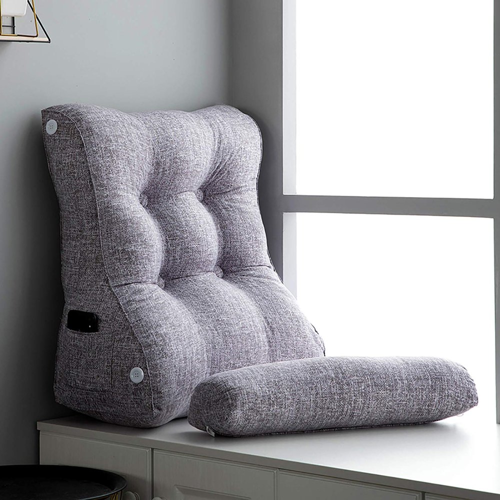 Backrest Triangular Wedge Cushion Reading Pillow Lumbar Pad for Sofa Bed Headboard Backrest Positioning Support Neck