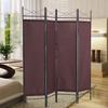4 Panel Folding Room Divider Freestanding 6FT Room Divider Wall with Office Partition Privacy Panel Screen with Polyester Fabric & Steel Frame, Indoor Folding Portable Partition Screen, Brown view 3