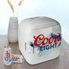 Coors Light Mini Fridge - 12 Can Refrigerator for Bedroom Office, Portable Table Top Beverage Cooler, 12V 110V Refrigerador for Drinks, Soda, Wines, Use in Car, Dorm, Outdoor view 4