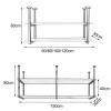 Pot rack Kitchen Wine Rack Ceiling Mount | Pan rack / Hanging Shelf Hanger Organiser Storage Shelving Tray Holder Ceiling Decoration Shelf For bars,restaurants,kitchens, Black ( Size : 1203080cm ) view 2