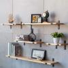 WYFZT Wooden Floating Shelf Picture Ledge Shelf Rustic Metal Wall Mounted Shelf Wood Hanging Organizer Bookshelf Spice Rack for Kitchen Living Home Bedroom (Size : 10020cm) view 3