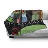 Lunarable California Throw Blanket, City Landscape Postcard Illustration of City of San Francisco, Flannel Fleece Accent Piece Soft Couch Cover for Adults, 70" x 90", Blue Multicolor view 3