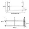 Pot Rack Kitchen Wine Rack Ceiling Mount | Pan Rack/Hanging Shelf Hanger Organiser Storage Shelving Tray Holder Ceiling Decoration Shelf for Bars,Restaurants,Kitchens, White (Size : 1203080cm) view 2