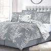 Spirit Linen - King Bed in a Bag, 6-Piece Oversized Reversible Bedding with Matching Shams & Bed Skirt, Elegant Home Decor for All Season (Foliage Grey/Ivory, King) view 2