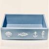 Beach Coastal Nautical Blue Bathroom Home & Office Wood Decor Box view 1