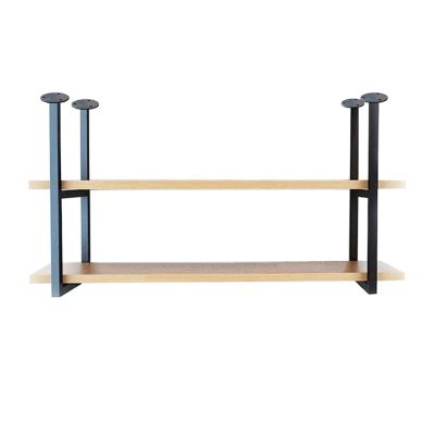 Pot Rack Kitchen Wine Rack Ceiling Mount | Pan Rack/Hanging Shelf Hanger Organiser Kitchen Storage Shelving Tray Holder, Wooden and Metal, Height 40cm/80cm (Size : 2-Tier 803080cm)