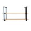 Pot Rack Kitchen Wine Rack Ceiling Mount | Pan Rack/Hanging Shelf Hanger Organiser Kitchen Storage Shelving Tray Holder, Wooden and Metal, Height 40cm/80cm (Size : 2-Tier 803080cm) view 1